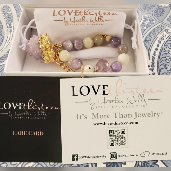 Love-Thirteen by Heather Wells Crystal Bracelet Purple - NEW - Picture 2 of 2